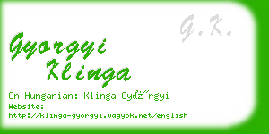 gyorgyi klinga business card